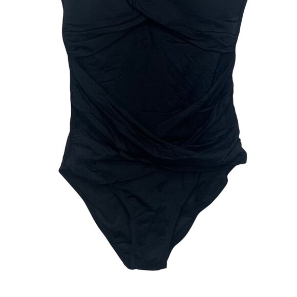 Holipick One-Piece Swimsuit Ruched Adjustable Straps Black Size Small New - Picture 4 of 8